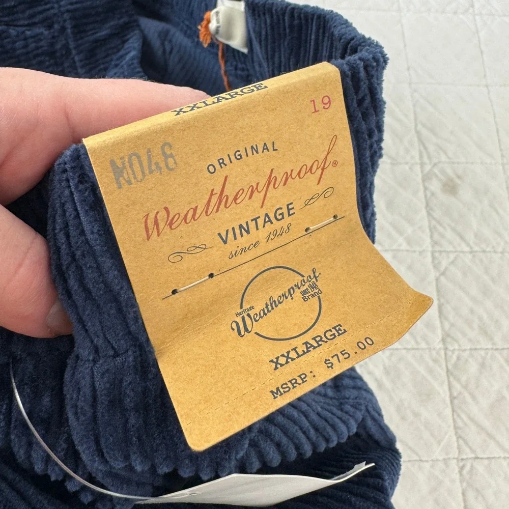 Weatherproof Vintage Mens Navy Blue Wide Corduroy Pants XXL F2421092ME New‎